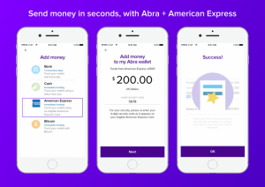 Abra and Amex screenshots